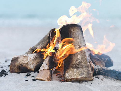 A Bonfire on the Beach